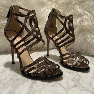 Gold and Black Sparkle High Heel Shoes!!